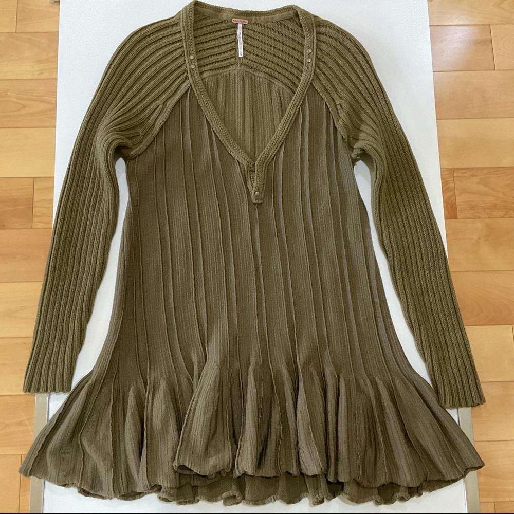 Free People Ribbed Knit Sweater Top XS - Picture 10 of 16